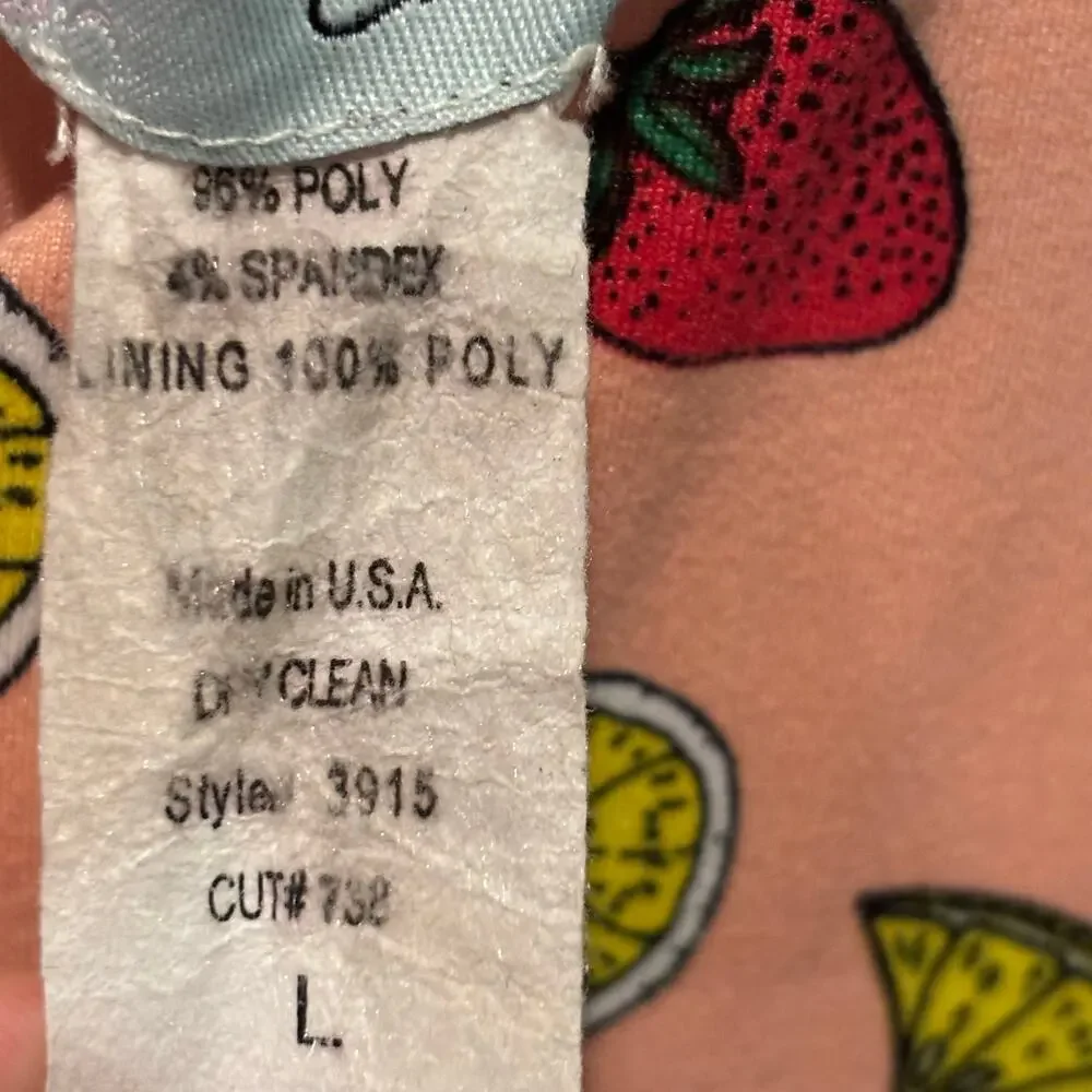 Eva Rose Novelty Fruit Print Sleeveless Fit & Flare Dress - size Large